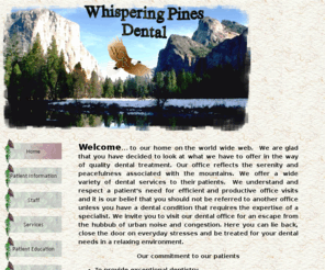 whisperingpinesdental.com: Whispering Pines Dental
Home site of Dr William Robison DDS in Las Vegas Nevada