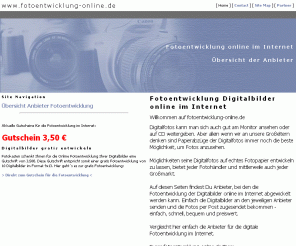 fotoentwicklung-online.de: Fotoentwicklung von Digitalbilder online - der Preisvergleich
Online Fotoenwicklung von Digitalbildern im Internet - der Preisvergleich für das Entwickeln