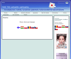 taketen.net: TAKE TEN veitsetön vaihtoehto - Etusivu
Taketen on veitsetön vaihtoehto kasvojen kohotukseen