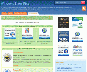 windowserrorfixer.com: Windows Errors Fixer - fix Windows 2000/XP/Vista Erros
Windows Error Fixer help you know how to fix computer windows XP, 2000, vista runtime error, dll error, ActiveX Errors, internet explorer and firfox errors, dr watson errors, cpu usage 100%, blue screen, etc. Speed up slow PC.