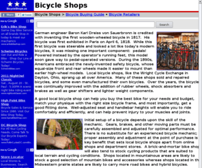 bicycleshops.us: Bicycle Shops - Local Bicycle Shop Directory
Find local bicycle shops offering bicycles, cycling gear, parts, and accessories in your region of the USA.