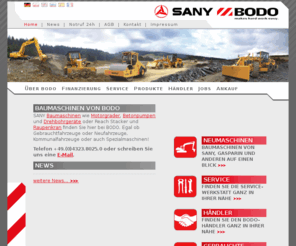 bodo-sany.net: Baumaschinen und Nutzfahrzeuge | SANY - BODO
SANY Baumaschinen wie Motorgrader, Betonpumpen und Drehbohrgeräte oder Reach Stacker, Kettenbagger und Raupenkran finden Sie hier bei BODO.