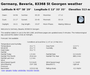 mmcon.de: Germany, Bavaria, 83368 St Georgen weather
Germany, Bavaria, 83368 St Georgen weather data