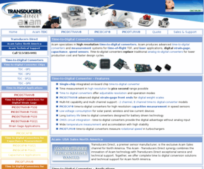 acam-usa.com: Acam - Time-To-Digital Converters
Time-to-Digital Converters - Acam time-to-digital converter timing chips measure time-of-flight,  TOF, for medical, physics and laser applications. 