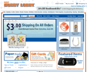 craftsetc.com: Hobby Lobby - Crafts, Craft Supplies, Scrapbooking, Jewelry Making, Art
Hobby Lobby is an online craft store with Super Selections and Super Savings. Shop Hobby Lobby to find your favorite products at our everyday low prices.