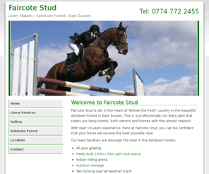 faircotestud.co.uk: Faircote Stud - Livery Yard - East Sussex - Ashdown Forest
Professionally run livery yard with great equestrian facilities and direct access to the Ashdown Forest in East Sussex