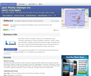 1stchoicechimneymn.com: Jack Pixley Sweeps Inc | Andover, MN 55304 | DexKnows.com™
Jack Pixley Sweeps Inc in Andover, MN 55304. Find business information, reviews, maps, coupons, driving directions and more.