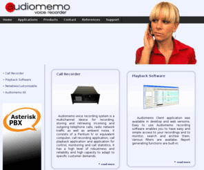 audio-logger.com: Audiomemo Audio Logger - Complete Solution for Phone Calls and Voice Recording
Audiomemo voice recording system is a multichannel device for recording, storing and retrieving incoming and outgoing telephone calls, radio network traffic as well as ambient sound.