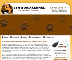 linwoodkennel.com: Kennels Hickory NC - Dog Boarding - Pet Resort -  Lynwood Kennel in Hickory NC
Lynwood Kennel in Hickory NC offers high quality boarding and grooming at their state-of-the-art facility.