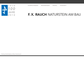 rauch-naturstein.info: F. X. Rauch GmbH & Co. KG
F.X. Rauch Naturstein am Bau, mit Hauptsitz in München und Niederlassungen in Leipzig und Berlin, bietet seit fast 100 Jahren Lösungen aus einer Hand im Bereich Neubau mit Naturstein sowie Natursteinrestaurierung und Natursteinsanierung.