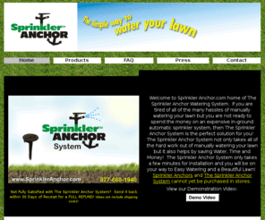 sprinkleranchor.net: Sprinkler Anchor - Home
US Product Solutions, Inc. manufactures the patented in ground Sprinkler Anchor for the many different types of sprinkler spikes that are on the market. Because each anchor is permanent in ground, it makes watering your lawn very simple.   