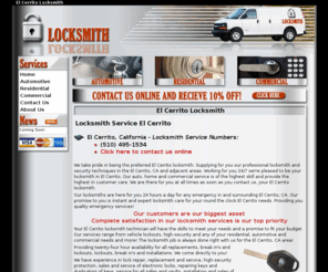 locksmithelcerrito.com: El Cerrito Locksmith – 24/7 Fast Locksmith El Cerrito, CA
24 Hour Emergency Locksmith Services in El Cerrito CA – Save 10% for finding us online – We service all automotive, residential, and commercial locks!  Call Now! (510) 495-1534