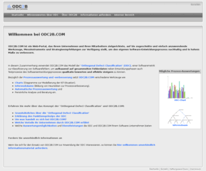 odc2b.net: Software Prozessanalyse und -bewertung mit ODC
Dienstleistungen zur effektiven und kostenguenstigen Unterstuetzung der ODC-Metriken als Qualitaetsmanagement in der Software-Entwicklung