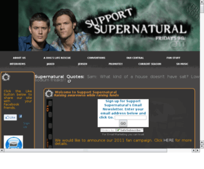 supportsupernatural.net: www.SupportSupernatural.net
Supporting The CW Network's "Supernatural" - Visit for fun and easy ways to promote the best show on television!