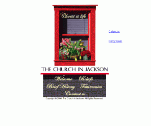 churchinjackson.org: The Church in Jackson - Lovers of Jesus affiliated with local churches, Watchman Nee, Witness Lee (Splash Page)
A local church, the church in Jackson, enjoys Christ and recommends the ministry of Witness Lee, Watchman Nee.