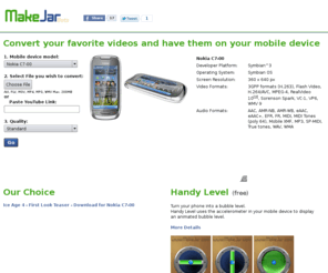 safety4.us: Make Jar - Online Video Converter
Convert your favorite videos and have them on your mobile device