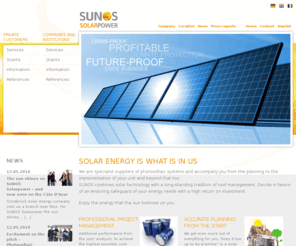 sunos-solarpower.co.uk: SUNOS SOLARPOWER - Photovoltaik - Klimaschutz - Sonnenenergie
Solar energy is what is in us