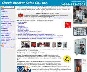 breakersolutions.com: Circuit Breaker Specialists - also Switchgear, Circuit Breakers, Transformers, Substations, Motor Control Centers, Load Break Switches
Sales and service of circuit breakers, switchgear, transformers, substations, motor control centers, load break switches.  Millions of replacement parts in stock.