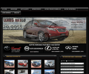 usedcargroup.com: Groupe Auto Occasion - Auto usagé à vendre à Laval à 5 min de Montréal - Auto Occasion a vendre - Auto neuf Neuf Infiniti, Lexus, Nissan, Toyota dealership in LAVAL, QC H7M 1Z1
Groupe Auto Occasion - LAVAL, QC Neuf, Groupe Vimont sells and services Infiniti, Lexus, Nissan, Toyota vehicles in the greater LAVAL