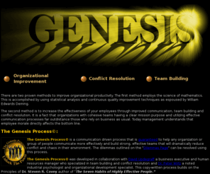 genesisprocess.com: The Genesis Process Organizational Improvement - Team Building - Conflict Resolution
