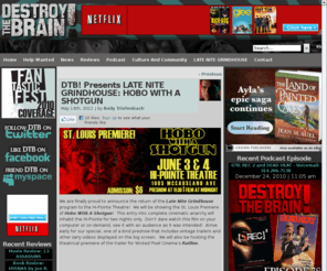 latenitegrindhouse.com: Late Nite Grindhouse | Destroy The Brain!
Coverage of Horror, Cult and all things Fantastique