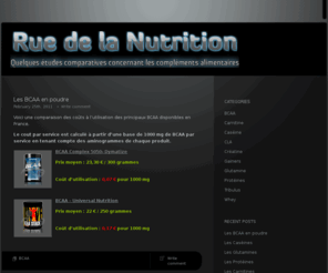 ruedelanutrition.com: Comparer les couts d'utilisation de vos compléments alimentaires
Comparer les couts d'utilisation de vos compléments alimentaires