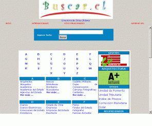 buscar.cl: Indice temático de sitios y páginas web chilenas
Portal chileno de los sitios y páginas web dedicados a Chile