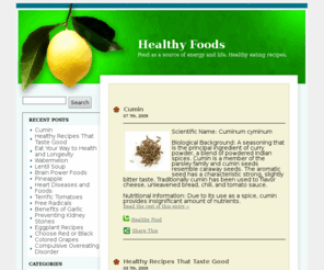 foodasfood.com: Healthy Foods
Food as a source of energy and life. Healthy eating recipes.