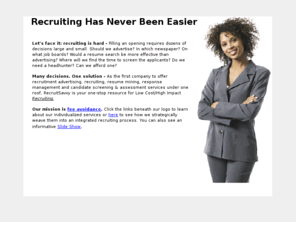 recruiting-savvy.com: Recruiting
RecruitSavvy - Low Cost/High Impact Candidate Sourcing Solutions