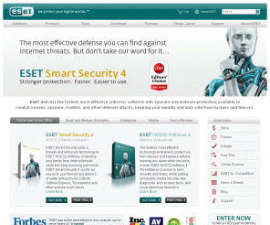 nod32.com: ESET - Antivirus Software with Spyware and Malware Protection
ESET software provides advanced proactive antivirus protection. Download the award-winning ESET NOD32 Antivirus or ESET Smart Security now!