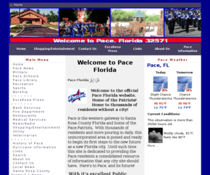 pacepatriotnews.com: City of Pace/ Pace Florida Community 32571
Pace,pace news,PeaRidgeFl.com,Pace High School,Pace Patriot Band,Santa Rosa County commissioners,city of Pace forida,pace32571.com,county government,City of Milton,Santa Rosa County Library System,Pace Library,Pace water company,Pace Postal zip code 32571,Walmart Pace Fl 32571,Pace,city,Northwest Florida,Panhandle,Blackwater Bay,Pace Chamber of Commerce,Pace Patriots,Benny Russell Park,Spencer Field,Air Products,Telefyne, Escarosa Press,Woodbine Road,Five Points,Stonebrook,
\\