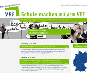 vbe.de: VBE  Verband Bildung und Erziehung e.V.
Der VBE ist eine der beiden großen Lehrerorganisationen in Deutschland. Er vertritt ca. 140 000 Pädagoginnen und Pädagogen in allen Bundesländern.