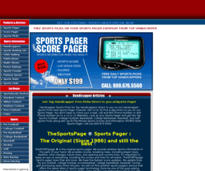 thesportspagetoolbar.com: Sports Pagers, Sport Beepers and Handicapper Sports Picks - Sport Now Sports Pager
Sports Pager and Beepers with sports scores odds. Sportspager and sports beeper.