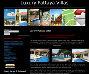 luxurypattayavillas.com: Luxury Pattaya Villas
	
	
	 »
    Songkran Festival Is Back!   * Now Offering NON-Smoking Villas *   Check The Special Offers Sections!     We are now offering 3, 4 and 5 bedroom...