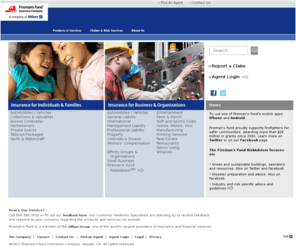 chicagoautoinsuranceservice.biz: Fireman's Fund : Welcome to Fireman's Fund
Providing insurance and risk management products and services to individuals, families,  businesses, and specialized entities, through select independent agents across the United States. Fireman's Fund Insurance Company is a company of Allianz, one of the largest insurance and financial services companies in the world.