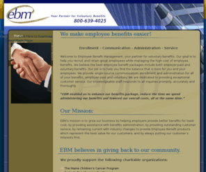 ebmi.net: Welcome to EBM - Your partner for Voluntary Benefits
Welcome to EBM - Your partner for Voluntary Benefits