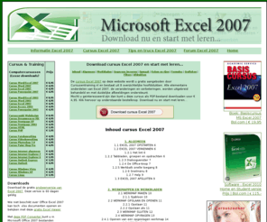 excel-2007.nl: Cursus Excel 2007 | Download cursus Excel 2007 voor € 4,95
Cursus Excel 2007. Download nu de cursus Excel 2007 voor € 4,95 en start met leren