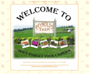 reynoldspumpkinfarm.com: Reynolds Farm
Reynolds Farm is a pick-your-own pumpkin farm with hayrides to the pumpkin patch. We also host hayrides and tours for schools, day cares, church and scout groups by 
appointment. Make sure to check out the new goat walk!