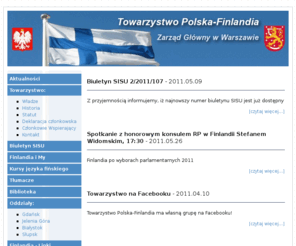 seura.pl: Seura
Oficjalna Strona Towarzystwa Polska-Finlandia, Zarząd Główny w Warszawie, ul. Senatorska 11