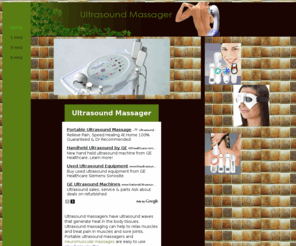 ultrasound-massagers.com: Affordable facial and body ultrasound massagers.
Save on Ultrasonic ultrasound massagers for easy pain relief.