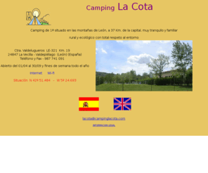 campinglacota.com: Camping leon la Vecilla montaña alojamiento en campings de leon en las hoces de vegacervera en españa con piscina de campamentos
Camping La Cota: Camping de montaña en León, Tranquilo y Familiar