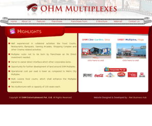 ohmmultiplexes.com: OHM Cinemas,cinemas,multiplex,theatre,theater,entertainment,movie,movies,Best Cinema Experience in India, Fastest Growing Cinema chain, OHM Cinemas, OHM Entertainment Pvt. Ltd.
OHM Cinemas,cinemas,multiplex,theatre,theater,entertainment,movie,movies,Dome theatre,Dome screen,OHM theatre, OHM theater, latest movies wallpapers, India's Largest Cinema Chain, Biggest Cinema in India, Best Cinema in India, Best Cinema Experience in India, Fastest Growing Cinema chain, OHM Cinemas, OHM Entertainment Pvt. Ltd.,  Book my show, Movies, OHM, OHM Group, OHM Entertainment, Movie promotions, Reviews, India's Largest Cinema Chain, Show, Movie Timings, Cinema Park, fun, fame, movies, magic, promotions, offers,preview,premiere,Celebrities,Actors,Cast,Director