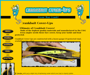 crankbaitcoverup.com: Crankbait Cover Ups, fishing lure covers
Crankbait Cover-Ups fold around your bait and secure it in place with hook and loop closures.