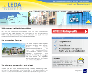 leda-immobilien.com: Immobilien Leer - Leda Immobilien GmbH & Co. KG
Immobilien Angebote für Büroräume, Wohnungen, Gewerbeimmobilien in Leer und Ostfriesland. Um unser Portfolio fortlaufend zu erweitern, sind wir stets auf der Suche nach neuen Investitionsmöglichkeiten in Nord- und Westdeutschland. Unsere Partner schätzen unsere diskrete, problemlose und schnelle Abwicklung. Überzeugen Sie sich selbst, wir erwarten gerne Ihre Angebote.