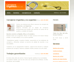 cerrajerosurgentes.net: Cerrajeros Urgentes y no urgentes - 626 476 883 - Barcelona, 
Madrid,Valencia, Sevilla, Cordoba, Albacete, Bilbao...
Cerrajeros urgentes y no urgentes en  Barcelona, Madrid, Valencia, Sevilla, Cordoba, Albacete, Bilbao, Tenerife, Alicante, Cuenca, Toledo. Servicios de cerrajería rápida.