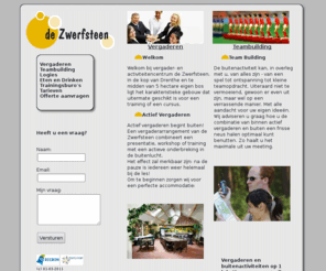 conferentieoord.nl: Conferentieoord de Zwerfsteen
de Zwerfsteen in Roderesch: groepsaccommodatie en dag activiteiten waaronder buitensport in combinatie met vergaderen