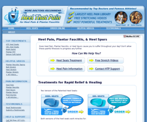 healthatpain.com: Heel That Pain: Treat, Heal, and Cure
Heel That Pain for Plantar Fasciitis, Heel Spur, & Heel Pain.