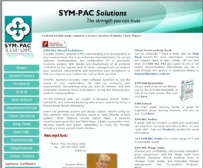 sympac.com.au: SYM-PAC Solutions Pty. Ltd.
SYM-PAC Solutions brings a new name to business management. Leading the industry with a new wholeistic approach to service, solutions and technology. If it be the shop floor, warehouse or back office SYM-PAC has the solution for you.