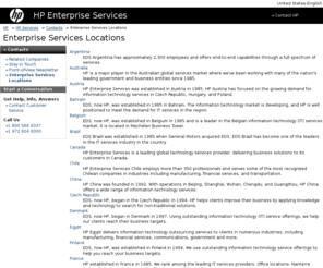 eds.com.au: Enterprise Services Locations: Country Office Contact Information | HP Services
EDS, now HP Enterprise Services, is in every continent. Find an HP Enterprise Services office location and contact information near you or for specific countries.