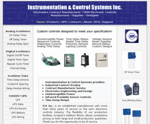 ics-timers.com: Electronics Contract Manufacturer, Custom OEM Electronic Controls Contract Manufacturer ICS Inc.
Electronics contract manufacturer of Custom OEM Electronic Controls, Industrial Electronic Controls, OEM manufacturer-distributor *ICS Inc*